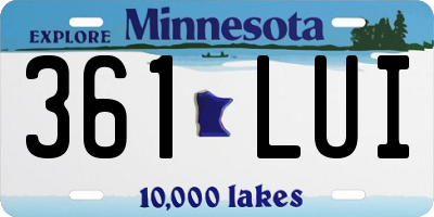 MN license plate 361LUI