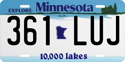 MN license plate 361LUJ