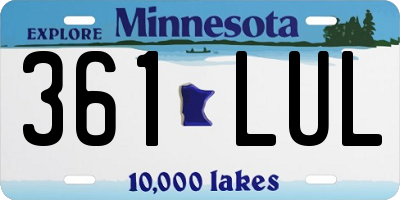 MN license plate 361LUL