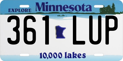 MN license plate 361LUP