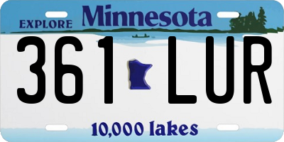 MN license plate 361LUR
