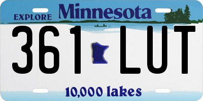 MN license plate 361LUT