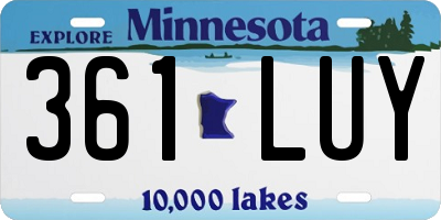 MN license plate 361LUY