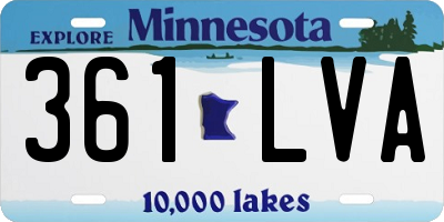 MN license plate 361LVA