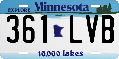 MN license plate 361LVB