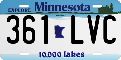 MN license plate 361LVC