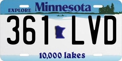 MN license plate 361LVD