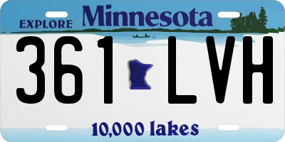 MN license plate 361LVH