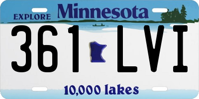 MN license plate 361LVI