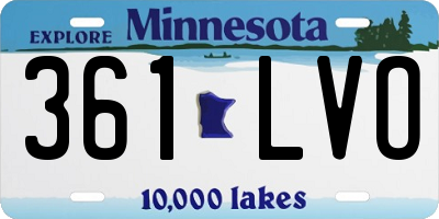 MN license plate 361LVO