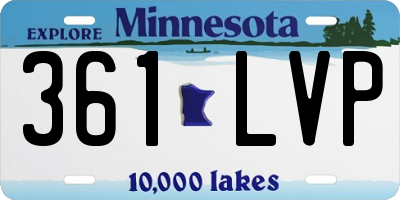 MN license plate 361LVP