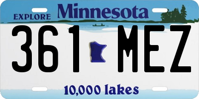 MN license plate 361MEZ