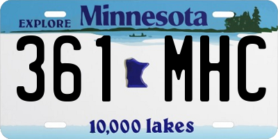 MN license plate 361MHC