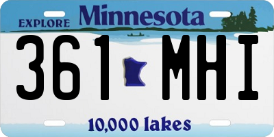 MN license plate 361MHI