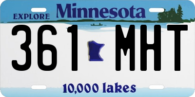 MN license plate 361MHT