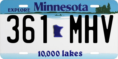 MN license plate 361MHV