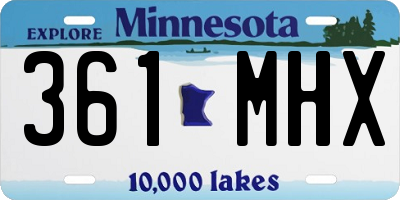 MN license plate 361MHX
