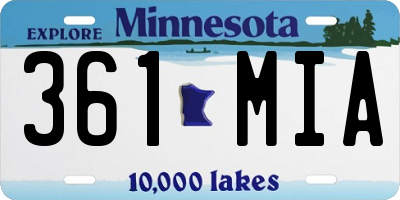 MN license plate 361MIA