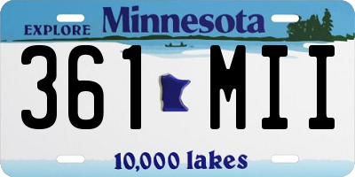 MN license plate 361MII
