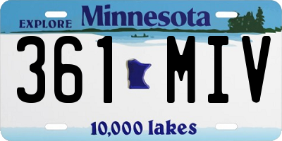 MN license plate 361MIV