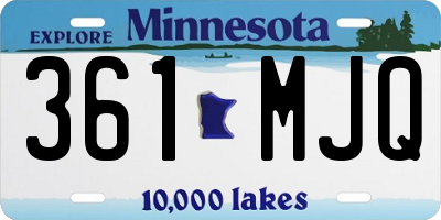 MN license plate 361MJQ