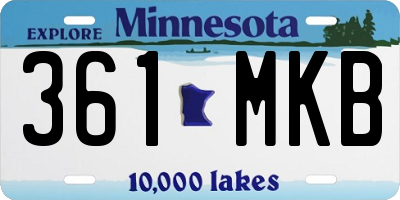 MN license plate 361MKB