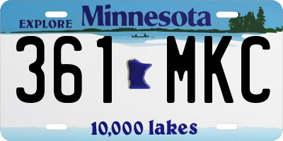 MN license plate 361MKC
