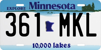 MN license plate 361MKL