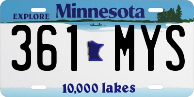 MN license plate 361MYS