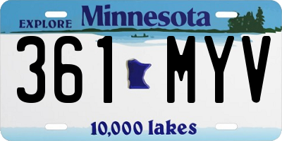 MN license plate 361MYV