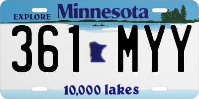 MN license plate 361MYY