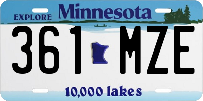 MN license plate 361MZE