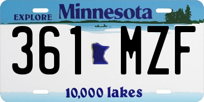 MN license plate 361MZF