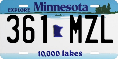 MN license plate 361MZL
