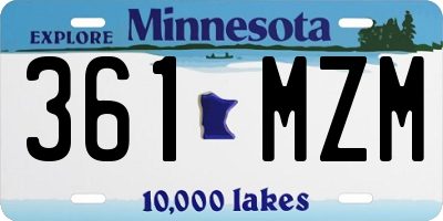 MN license plate 361MZM