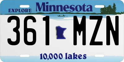 MN license plate 361MZN
