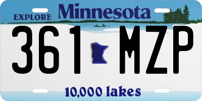 MN license plate 361MZP