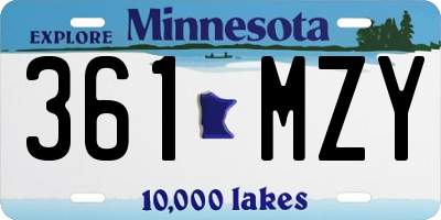 MN license plate 361MZY