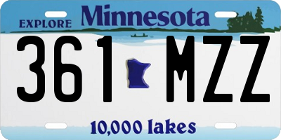 MN license plate 361MZZ
