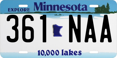 MN license plate 361NAA