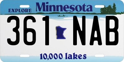 MN license plate 361NAB