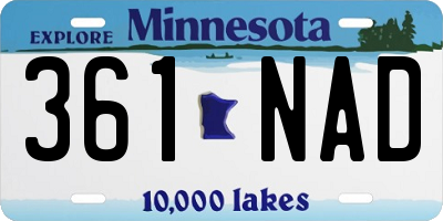 MN license plate 361NAD
