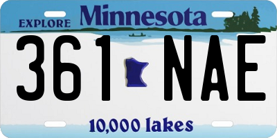 MN license plate 361NAE