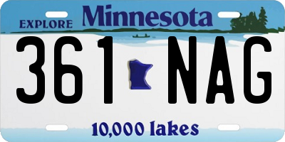 MN license plate 361NAG