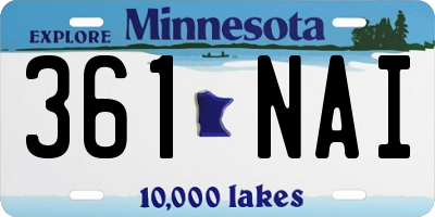 MN license plate 361NAI