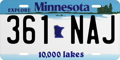 MN license plate 361NAJ