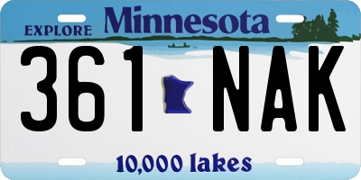 MN license plate 361NAK