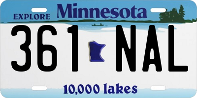 MN license plate 361NAL
