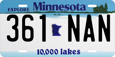MN license plate 361NAN