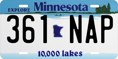 MN license plate 361NAP
